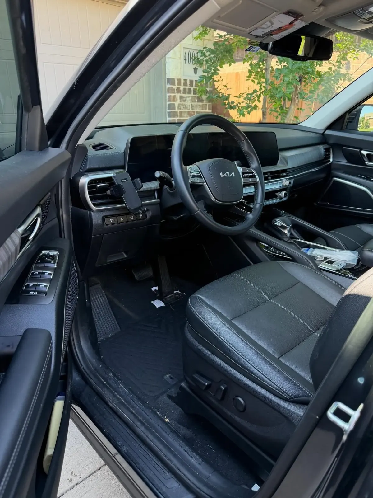 Deep-cleaned SUV cabin and steering wheel