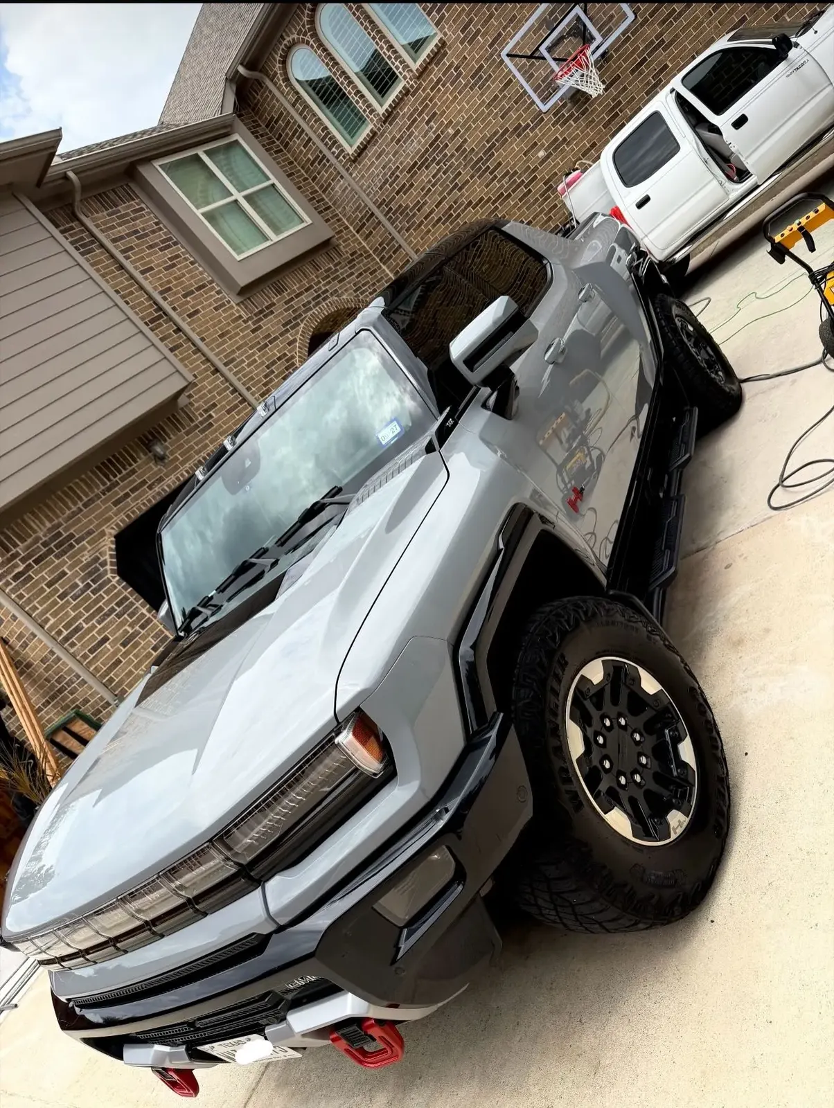 Silver Ford Super Duty after a mobile detail